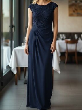 Macy's Connected Apparel Dark Navy Gown Size 4